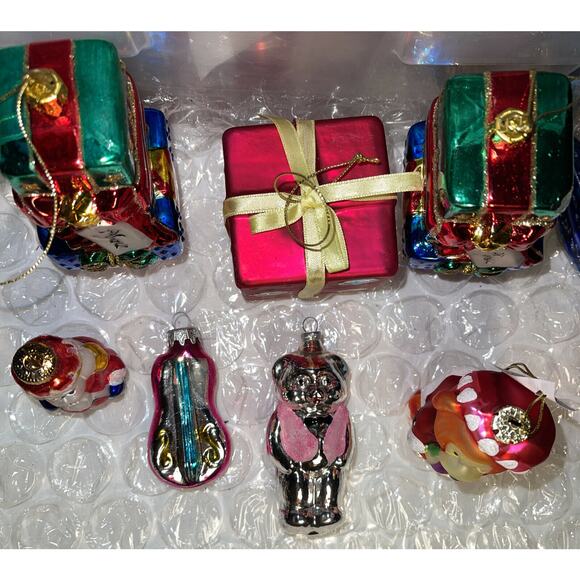 Stunning Vtg Embellished ALL Blown Glass Christmas Ornaments Germany #39 - Picture 12 of 12